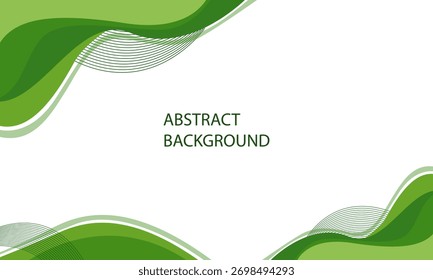 Um fundo abstrato moderno com ondas verdes, perfeito para apresentações e projetos de design gráfico.