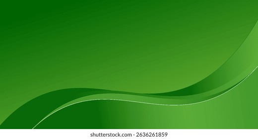 Modern abstract background green . Wavy background . Presentation .