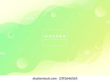 Modern abstract background. green and yellow gradation. wave effect style. memphis line. pattern. EPS10