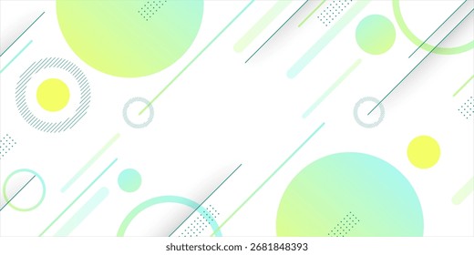 fundo abstrato moderno gradações verdes e amarelas.barra forma.círculo memphis.design simples.vetor eps 10
