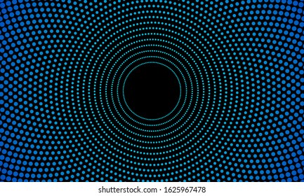 Fondo abstracto moderno. Los puntos de semitono en forma de círculo. Logo redondo. Marco punteado del vector. Elemento o icono de diseño.