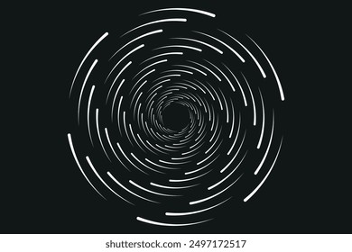 Modern abstract background. Halftone dots in circle form. Spiral logo, icon or design element. Black dots on a white background and white dots on the black side.