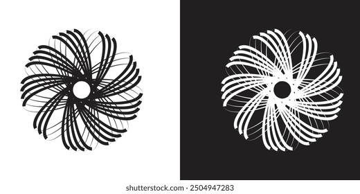 Modern abstract background. Halftone dots in circle form. Spiral logo, icon or design element. vector circle dots