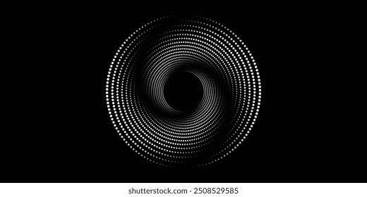 Fondo abstracto moderno. Puntos semitonos en forma de círculo. Logotipo espiral, ícono o elemento de diseño. Vector de artes abstractas de fondo abstracto de artes modernas