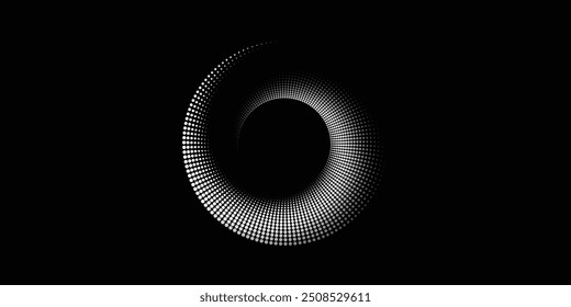 Modern abstract background. Halftone dots in circle form. Spiral logo, icon or design element.  vector abstract arts background