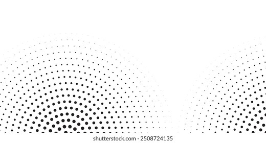  Fondo abstracto moderno. Puntos semitonos en forma de círculo. Logotipo redondo. Marco punteado de Vector.