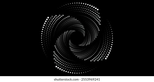 Modern abstract background. Halftone dots in circle form. Spiral logo, icon or design element. vector abstract arts background