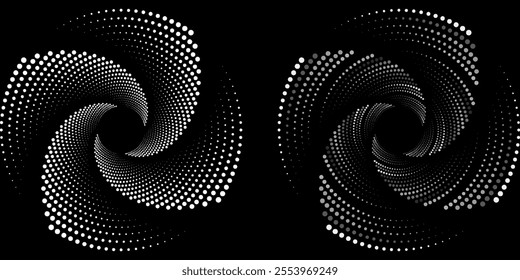 Modern abstract background. Halftone dots in circle form. Spiral logo, icon or design element. vector abstract arts background