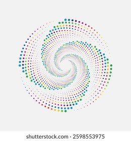 Modern abstract background, Halftone dots in circle form, Spiral logo vector illustration