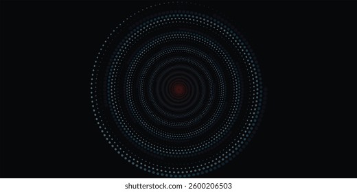 Modern abstract background. Halftone dots in circle form. Spiral logo, icon or design element. Black dots on a white background and white dots on the black side.