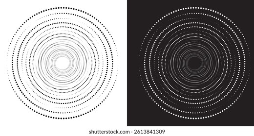 Modern abstract background. Halftone dots in circle form. Spiral logo icon or design element abstract modern simple