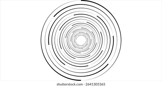 Modern abstract background. Halftone dots in circle form. Letter C like logo, icon or design element. Black dots on a white background and white dots on the black side.