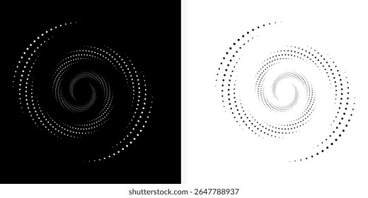 Modern abstract background. Halftone dots in circle shape. Spiral logo, icon or design element.vector eps10