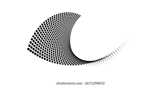 Fondo abstracto moderno. Puntos semitonos en forma de círculo. Logotipo espiral, icono o elemento de diseño. concepto de tecnología futurista
