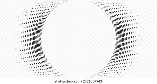 Modern abstract background. Halftone dots in circle form. Round logo. Vector dotted frame. Design element or icon.