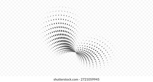 Modern abstract background. Halftone dots in circle form. Round logo. Vector dotted frame. Design element or icon.