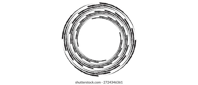 Fundo abstrato moderno. Pontos de meio-tom em forma de círculo. Logotipo espiral, ícone ou elemento de design. Pontos pretos em um fundo branco e pontos brancos no lado preto.