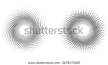 Modern abstract background. Halftone dots in circle form. Round logo. Vector dotted frame. Design element or icon