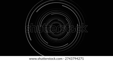 Modern abstract background. Halftone dots in circle form. Spiral logo, icon or design element. Black dots on a white background and white dots on the black side.