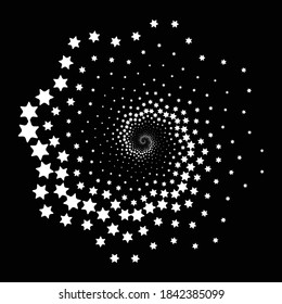 Fundo abstrato moderno. Flocos de neve de meio-tom em forma de círculo. Logotipo redondo. Quadro pontilhado vetorial. Elemento ou ícone de design.