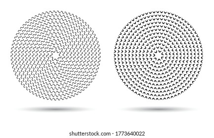 Fondo abstracto moderno. Olas de semitono en forma de círculo. Logo redondo. Elemento o icono de diseño del vector.