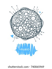 Modern abstract background. Hand drawn artistic style. Crazy alien template.