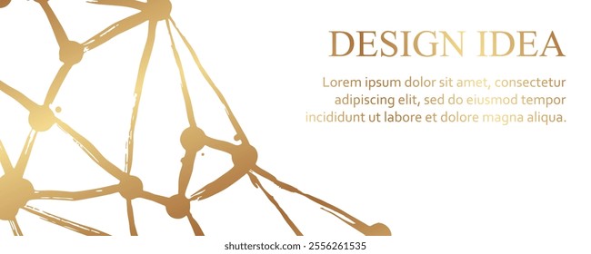Modern abstract background or header for business or presentation or greeting with golden paint