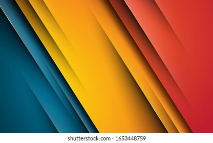 Modern abstract background hipster design. Yellow, orange and blue overlap layer background.
