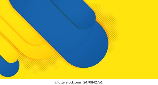 Modern abstract background hipster futuristic banners vector design. Blue and Yellow background with halftone elements. abstract background Vector illustration