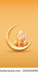 Modern Abstract background with islamic ornament, arabic geometric texture. Golden gradient background