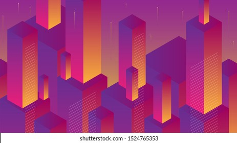 Modern abstract background with isometric element lines and beams. The background can be used for landing page websites and banners and posters.