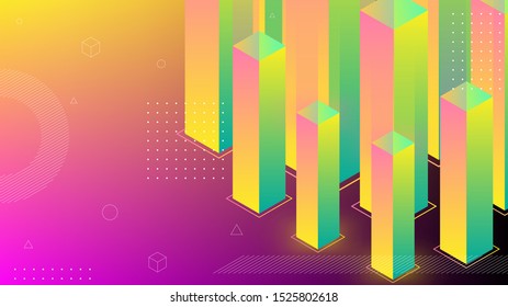 Modern abstract background with isometric element lines and beams. The background can be used for landing page websites and banners and posters.