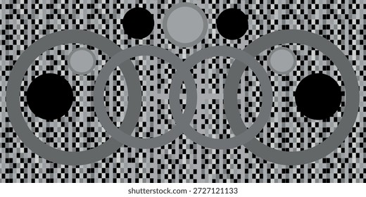 Fondo abstracto moderno con los círculos estratificados y el modelo blanco negro, conveniente para la marca, la presentación, el Web, y los medios impresos