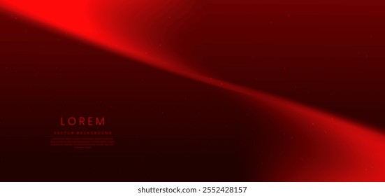 Fondo abstracto moderno de luz de neón rojo brillante sobre fondo rojo oscuro. Se puede utilizar para el anuncio, cartel, Plantilla, presentación de negocios. Ilustración vectorial