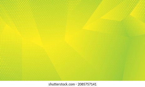 Modern Abstract Background with Lowpoly and Halftone Element and Yellow Green Gradient Color