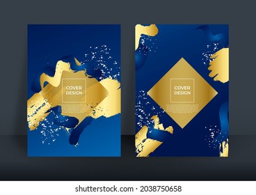 Modern abstract background with luxury golden decoration. Elegant abstract trendy universal background templates. Minimalist tech vector design