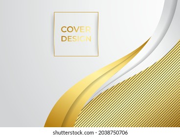 Modern abstract background with luxury golden decoration. Elegant abstract trendy universal background templates. Minimalist tech vector design