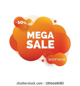 Modern abstract Background Mega Sale banner for Graphic Design - Banner, Poster, Flyer, Brochure, Card. Vector Illustration.