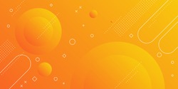 Modern Abstract Background With Memphis Elements In Yellow And Orange Gradients And Retro Themed For Posters, Banners And Website Landing Pages.