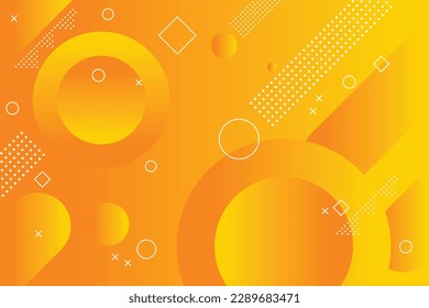 Modern abstract background with memphis elements in yellow and orange gradients and retro themed for posters, banners and website landing pages. eps version 10