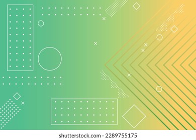 Modern abstract background with memphis elements in green and yellow gradients and retro themed for posters, banners and website landing pages. eps version 10