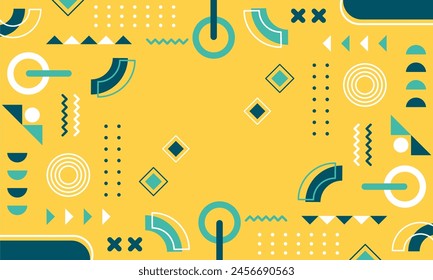 Modern abstract background with memphis elements in yellow and retro themed posters  banners and website landing pages.

