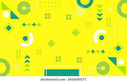 Modern abstract background with memphis elements in yellow and retro themed posters  banners and website landing pages.
