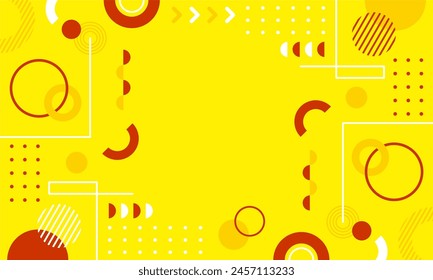 Modern abstract background with memphis elements in yellow and retro themed posters  banners and website landing pages.