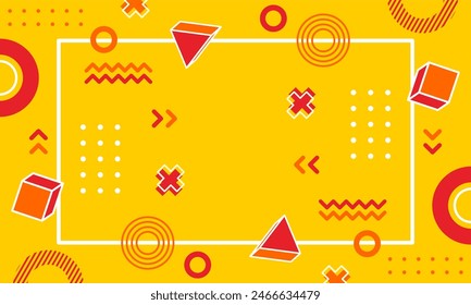 Modern abstract background with memphis elements in yellow and retro themed posters  banners and website landing pages.