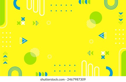 Modern abstract background with memphis elements in yellow and retro themed posters  banners and website landing pages.

