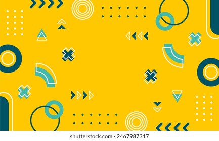 Modern abstract background with memphis elements in yellow and retro themed posters  banners and website landing pages.

