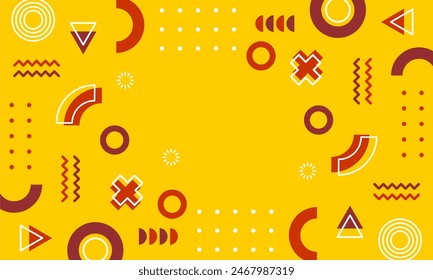 Modern abstract background with memphis elements in yellow and retro themed posters  banners and website landing pages.

