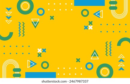 Modern abstract background with memphis elements in yellow and retro themed posters  banners and website landing pages.

