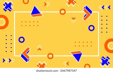 Modern abstract background with memphis elements in yellow and retro themed posters  banners and website landing pages.

